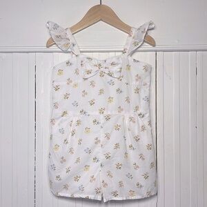 JANIE & JACK EUC 100% Cotton Lined Floral Romper